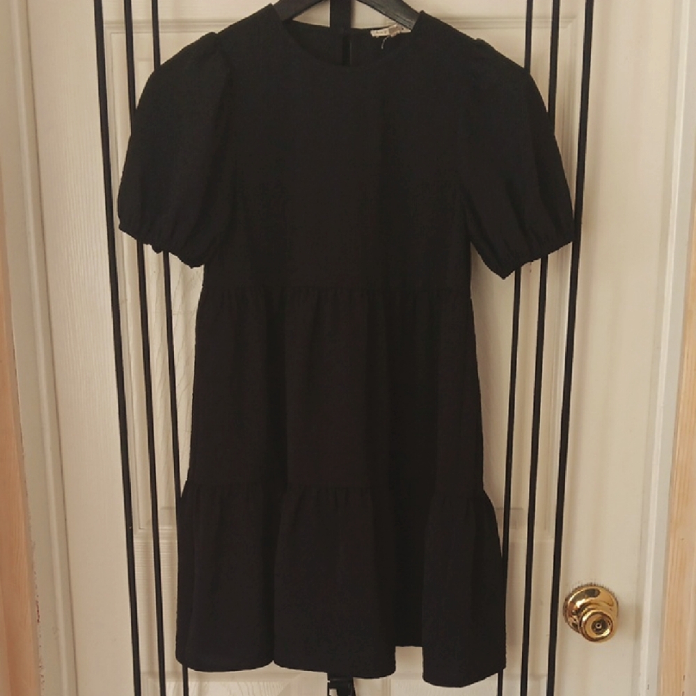 Copper Key Tiered Black Kids Dress